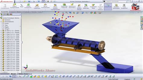 screw conveyor working animation|solidworks screw conveyor.